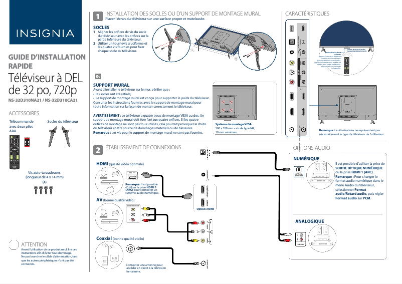 First page image of the manual for NS-32D310NA21