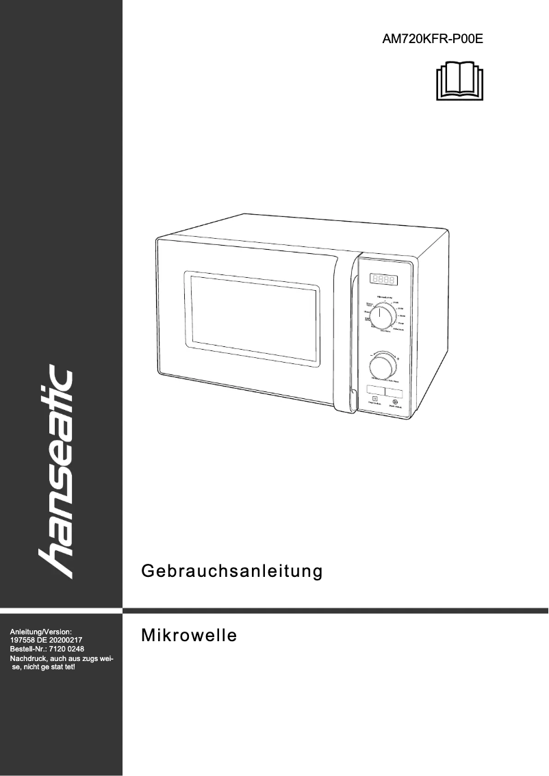 First page image of the manual for AM720KFR-P00E
