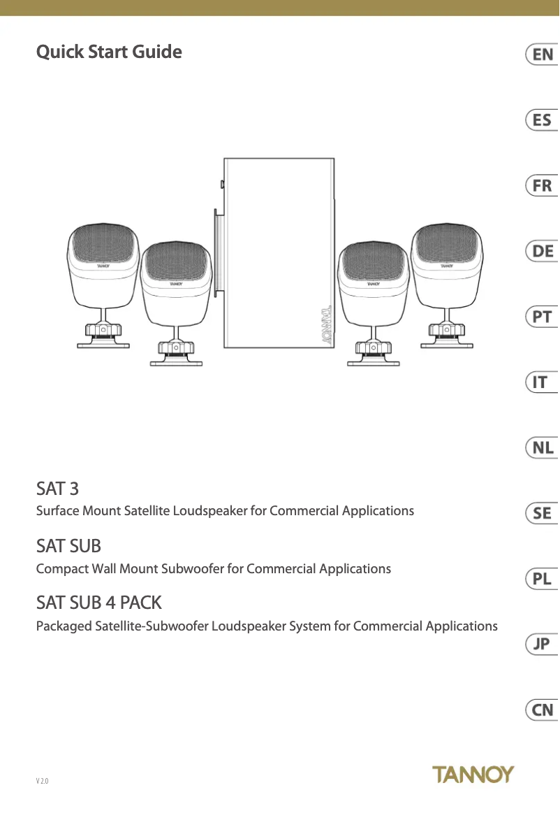 First page image of the manual for SAT SUB