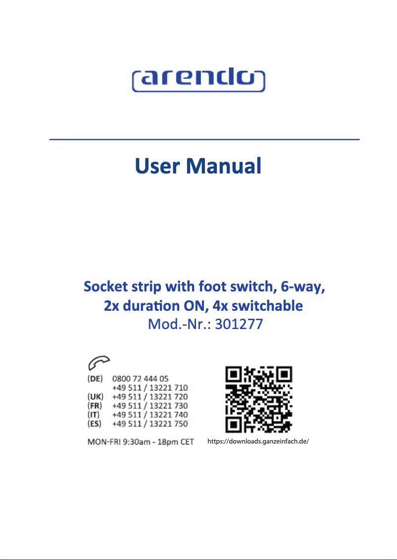 First page image of the manual for 301277