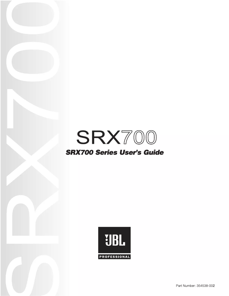 Page 1 of the manual User Manual JBL SRX715F
