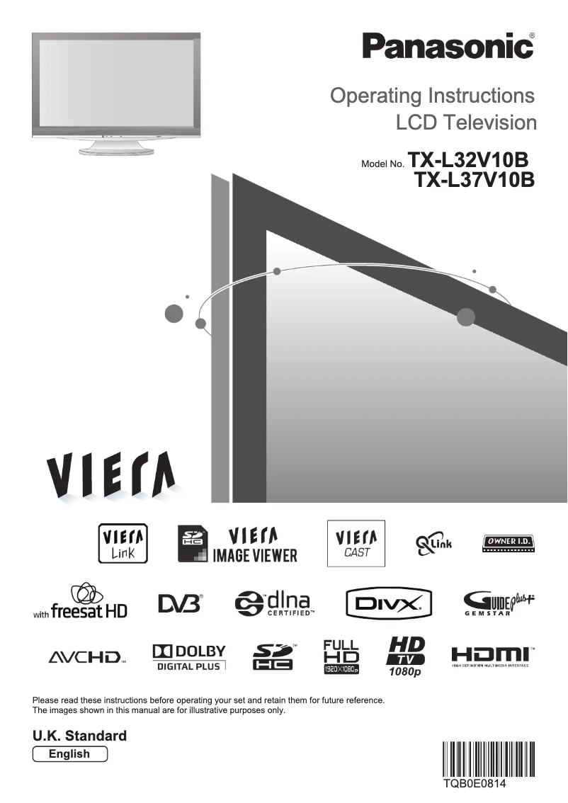 Page 1 of the manual User Manual Panasonic Viera TX-L37V10B