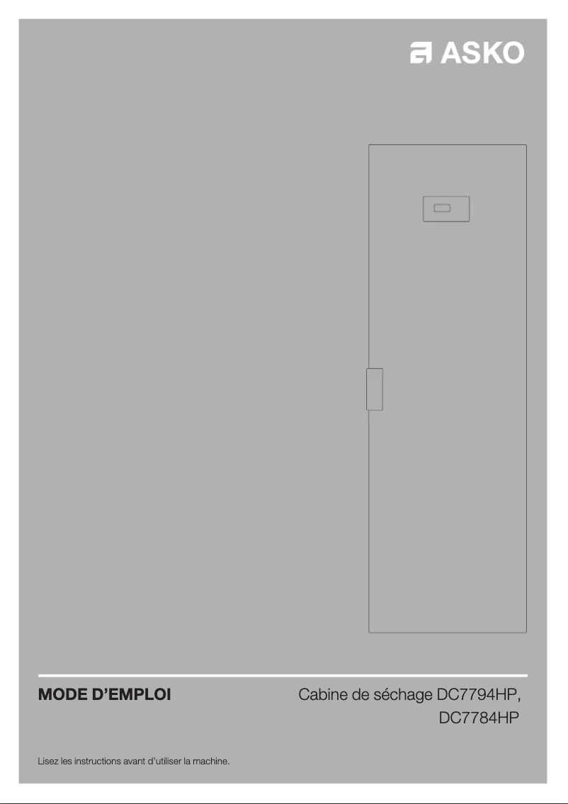 Page 1 of the manual Technical Sheet Asko DC7784HP.W