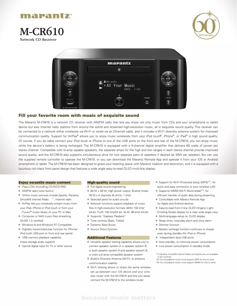 First page image of the manual for M-CR610