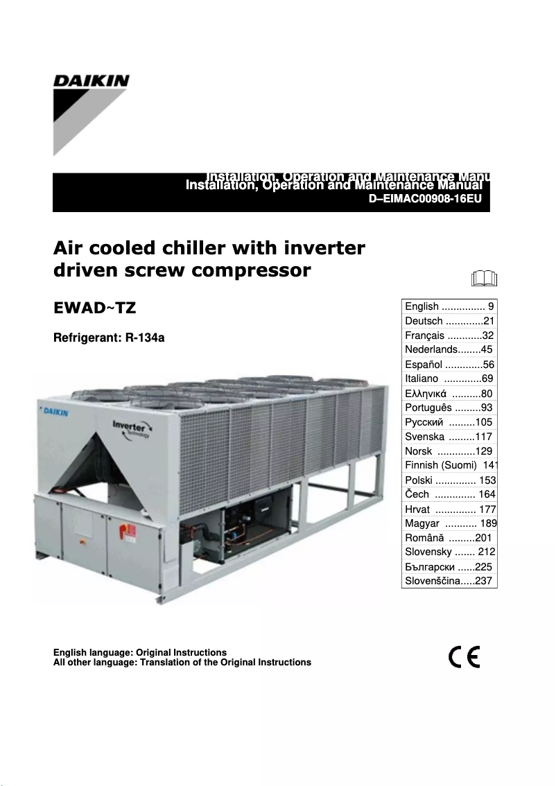 Page 1 of the manual User Manual Daikin EWAD505TZPS
