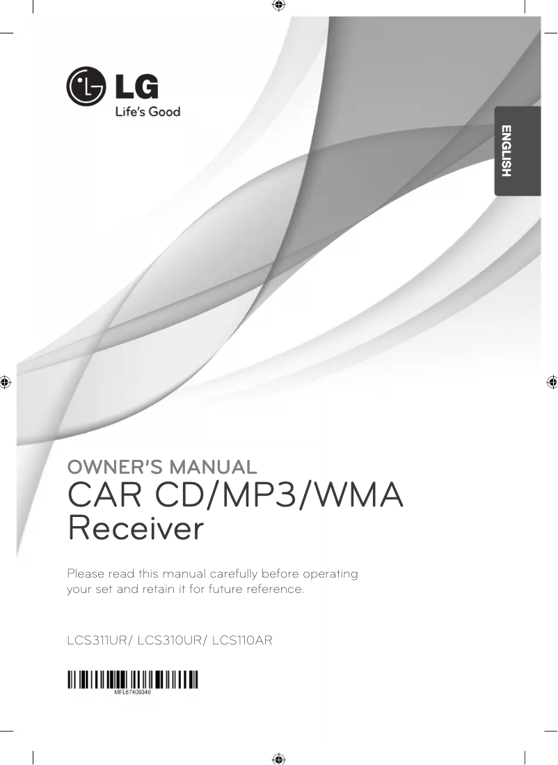 First page image of the manual for LCS310URP5