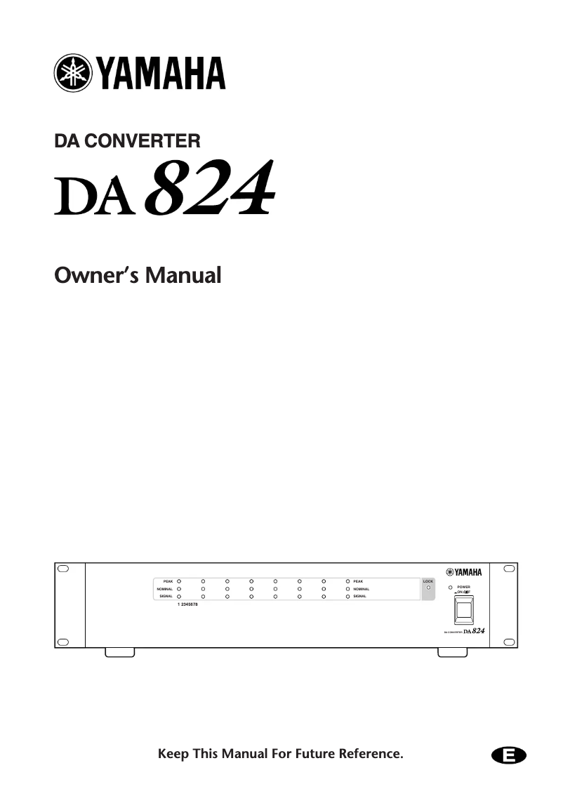 First page image of the manual for DA824