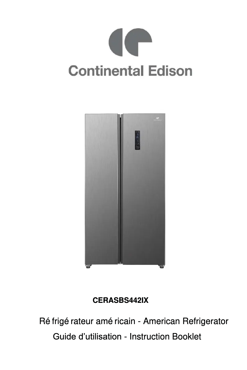 Page 1 of the manual User Manual Continental Edison CERASBS442IX