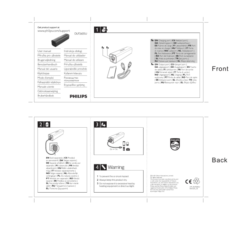 First page image of the manual for DLP2605U