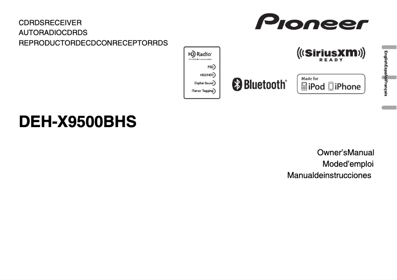 First page image of the manual for DEH-X9500BHS