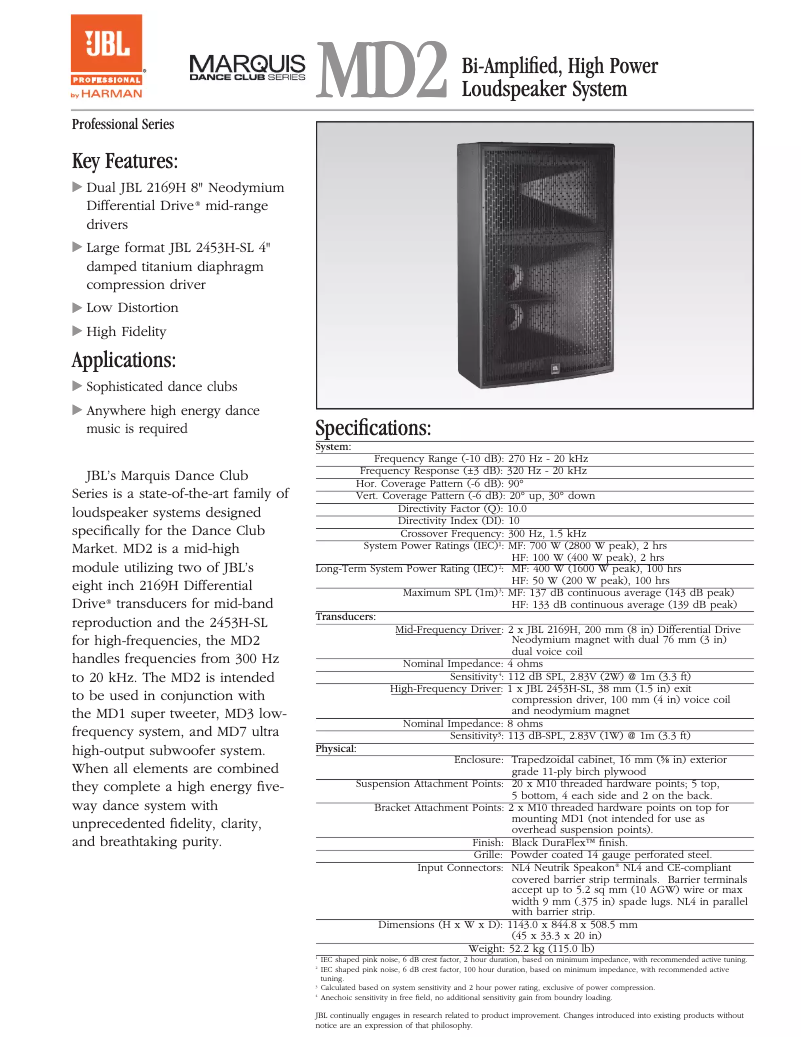 First page image of the manual for MD2