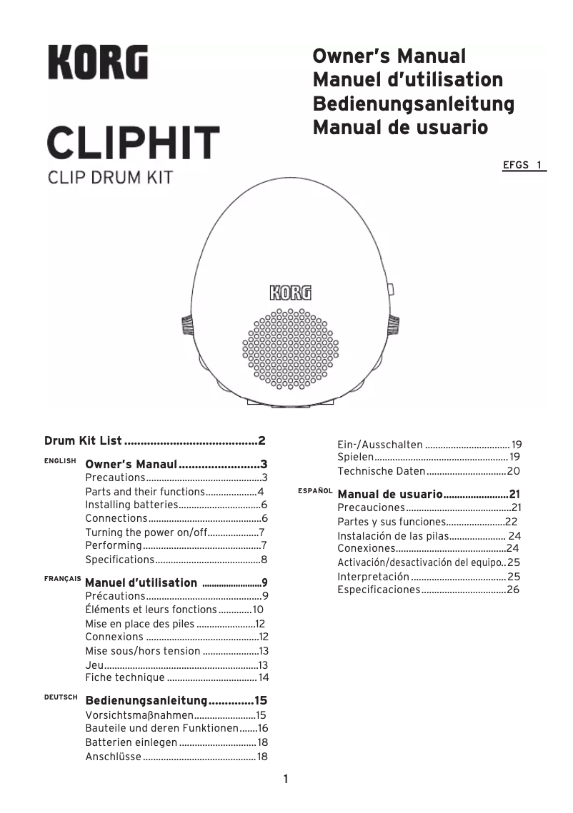 First page image of the manual for ClipHit
