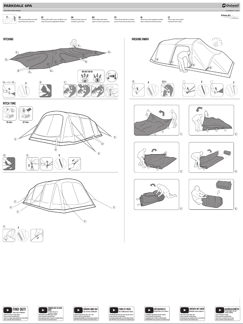 Page 1 of the manual Installation Guide Outwell Parkdale 6PA