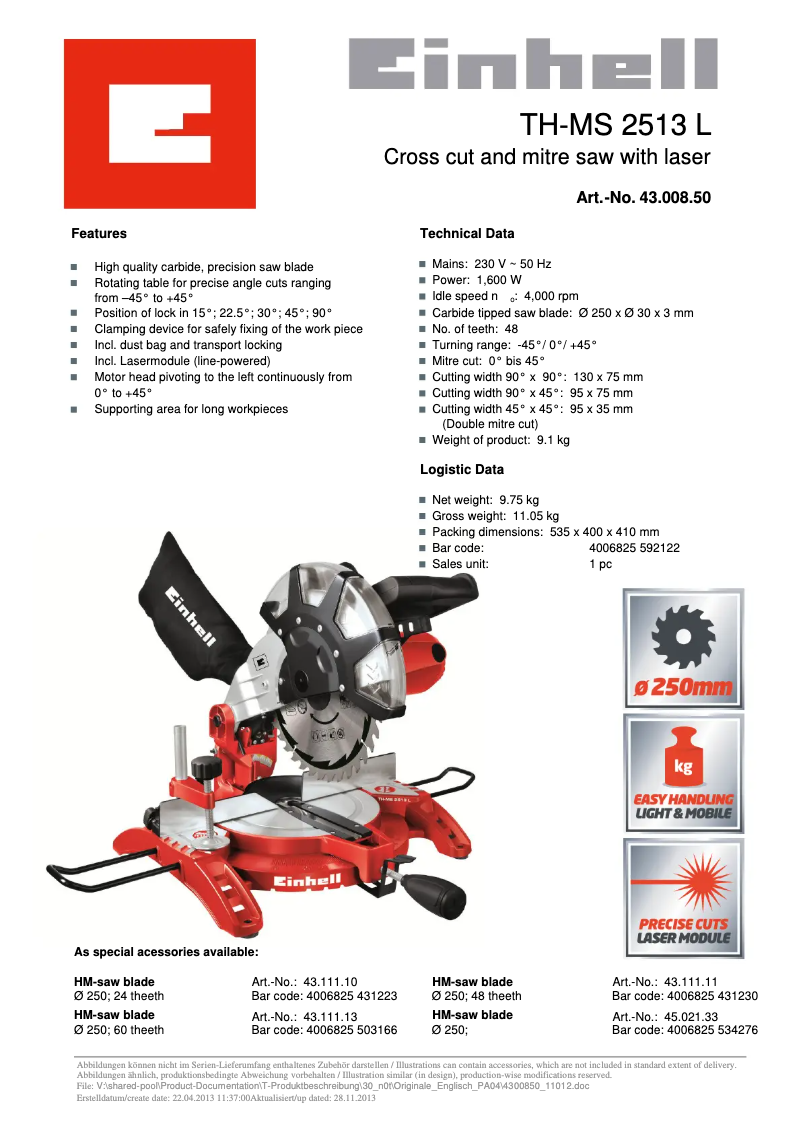 First page image of the manual for TH-MS 2513 L