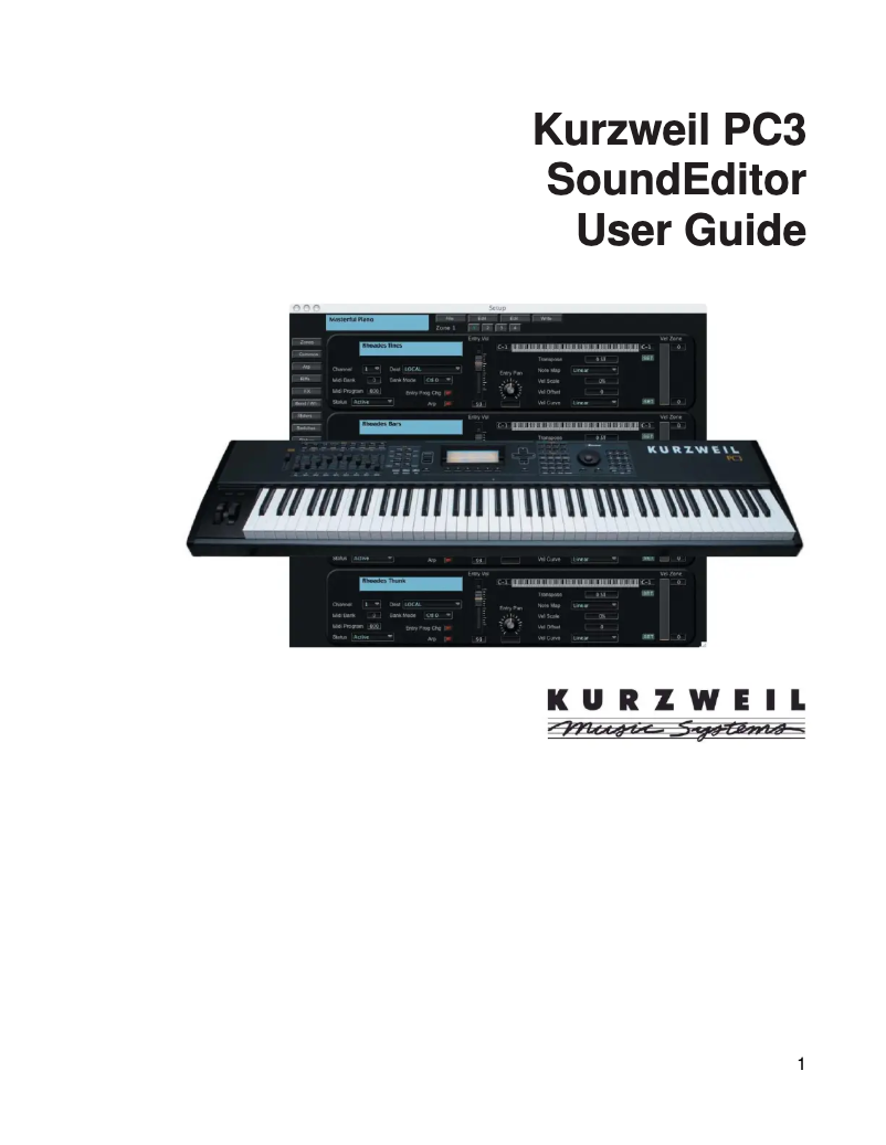 Page 1 of the manual User Manual Kurzweil PC3K6