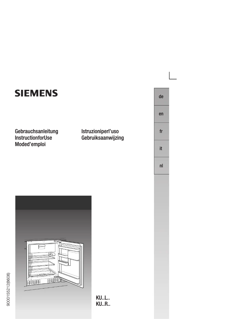 Page 1 of the manual User Manual Siemens KU15LA50