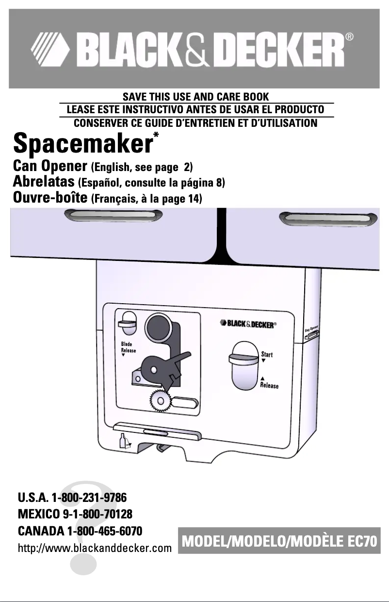 First page image of the manual for Spacemaker EC70