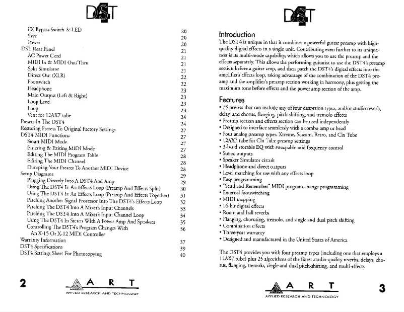 First page image of the manual for DST-4