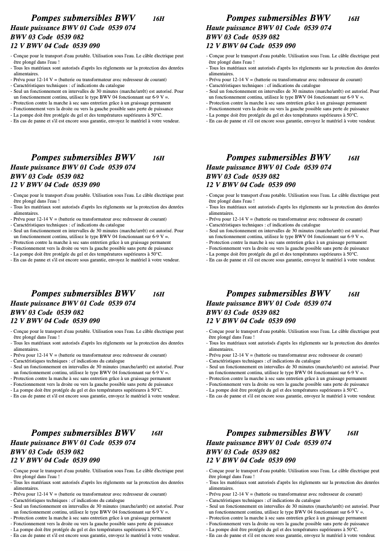 First page image of the manual for Typ 01