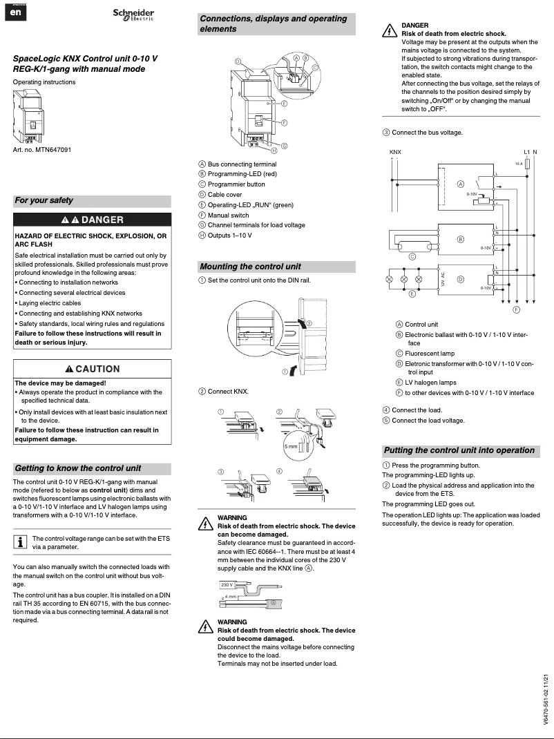 First page image of the manual for MTN647091