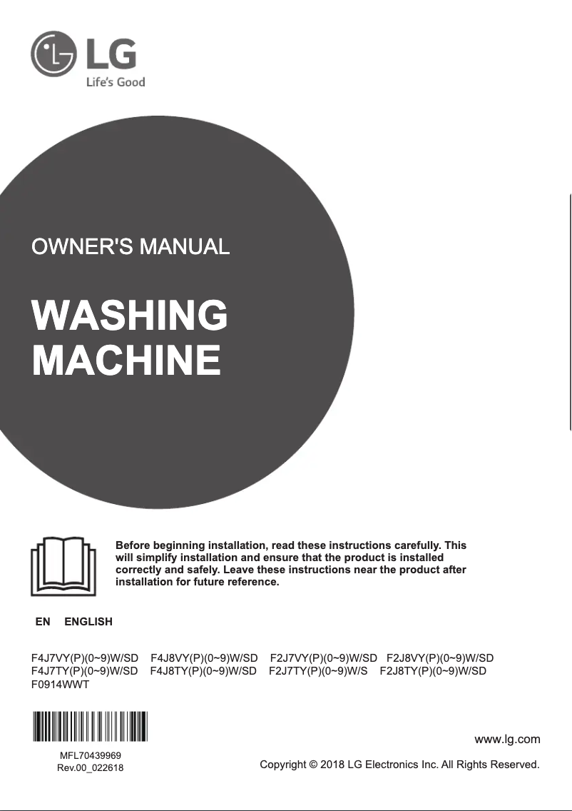 Page 1 of the manual User Manual LG F0914WWT