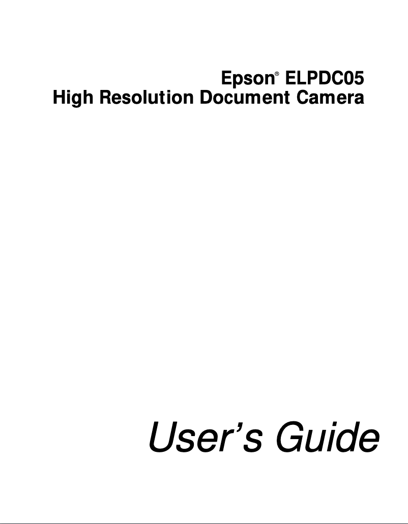 Page 1 of the manual User Manual Epson ELPDC05