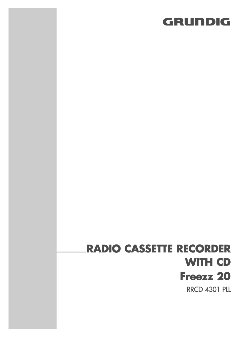 Page 1 of the manual User Manual Grundig Freezz 20 RRCD 4301 PLL
