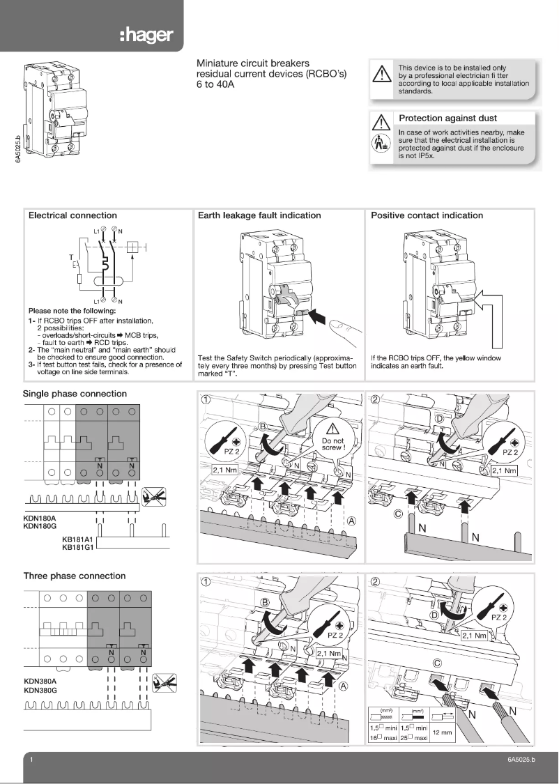 Page 1 of the manual User Manual Hager ADA940T