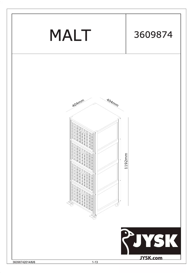 First page image of the manual for Malt (40x115x40)