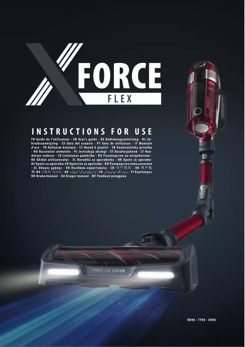 Page 1 of the manual User Manual Rowenta X-Force Flex 11.60 RH9829
