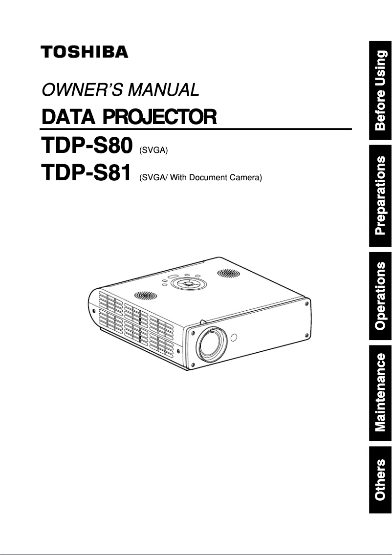 Image de la première page du manuel de l'appareil TDP-S81