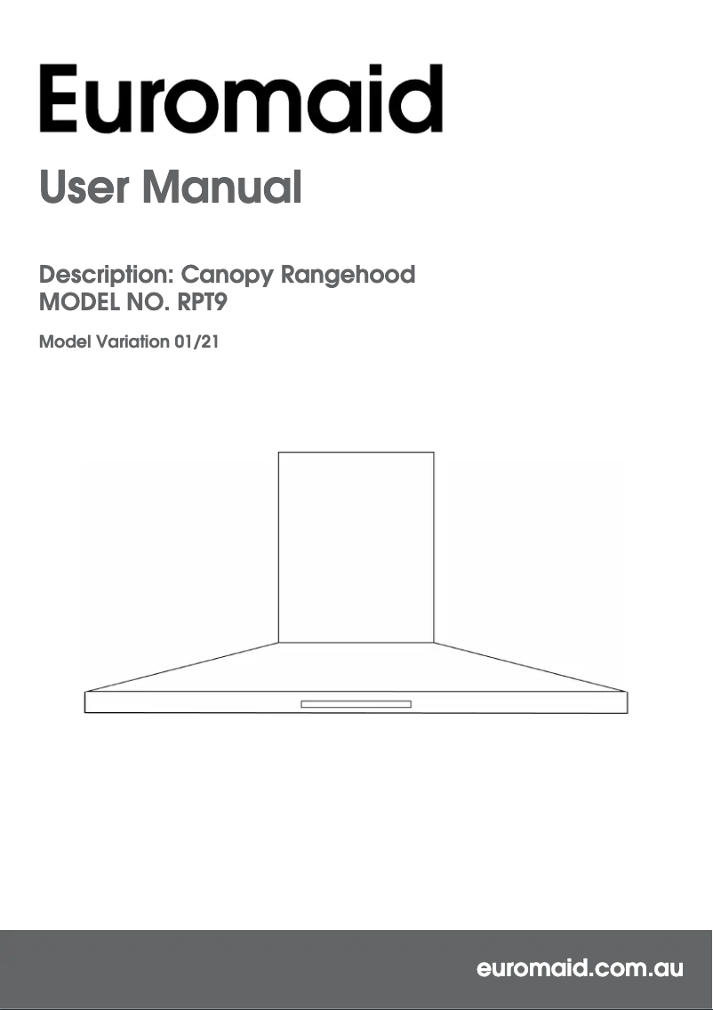 Page 1 of the manual User Manual Euromaid RPT9