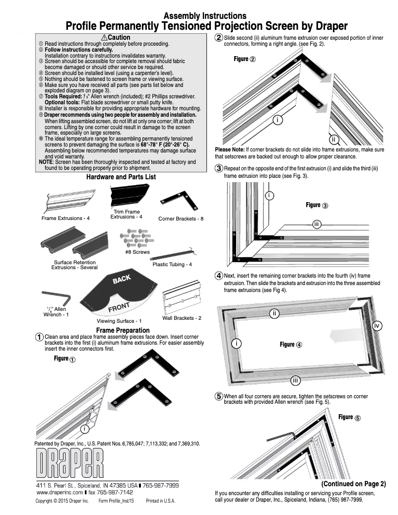 Page 1 of the manual User Manual Draper Profile