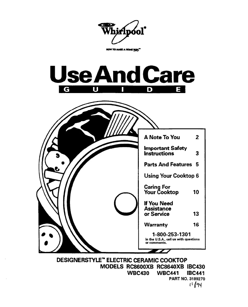 Page 1 de la notice Manuel utilisateur Whirlpool RC8600XBQ1
