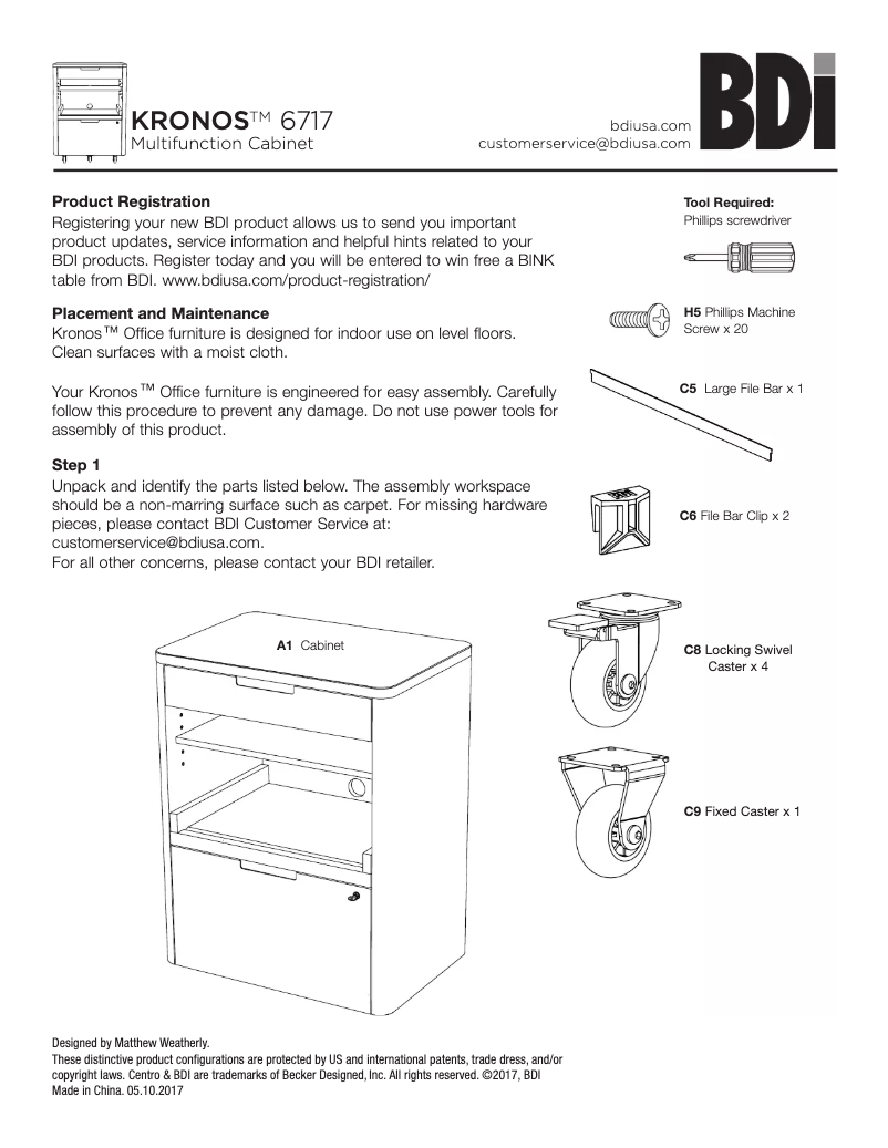 Page 1 of the manual User Manual BDI Kronos 6717