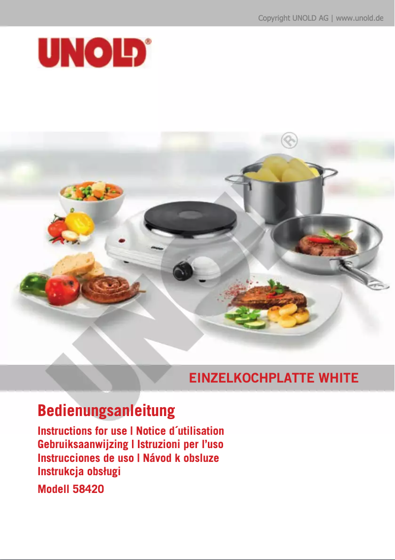 First page image of the manual for white 58420