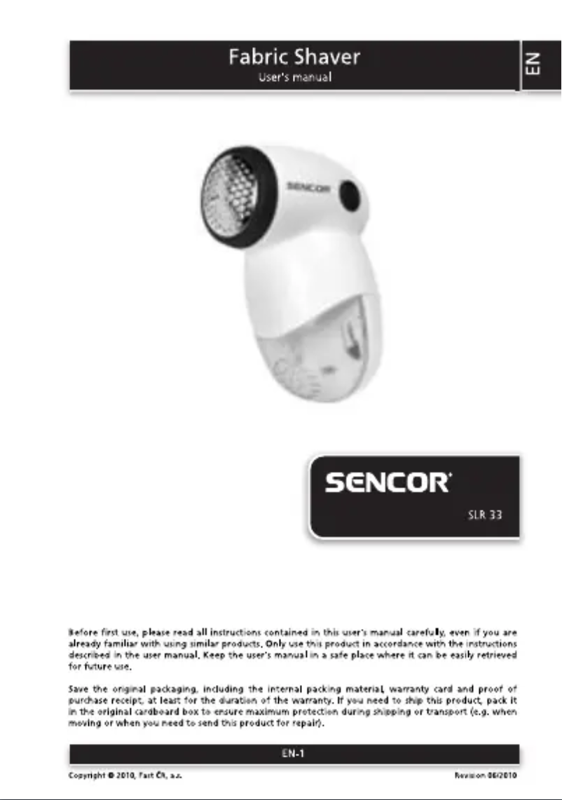 First page image of the manual for SLR 33