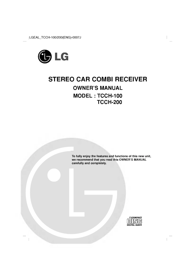 Page 1 of the manual User Manual LG TCCH-200