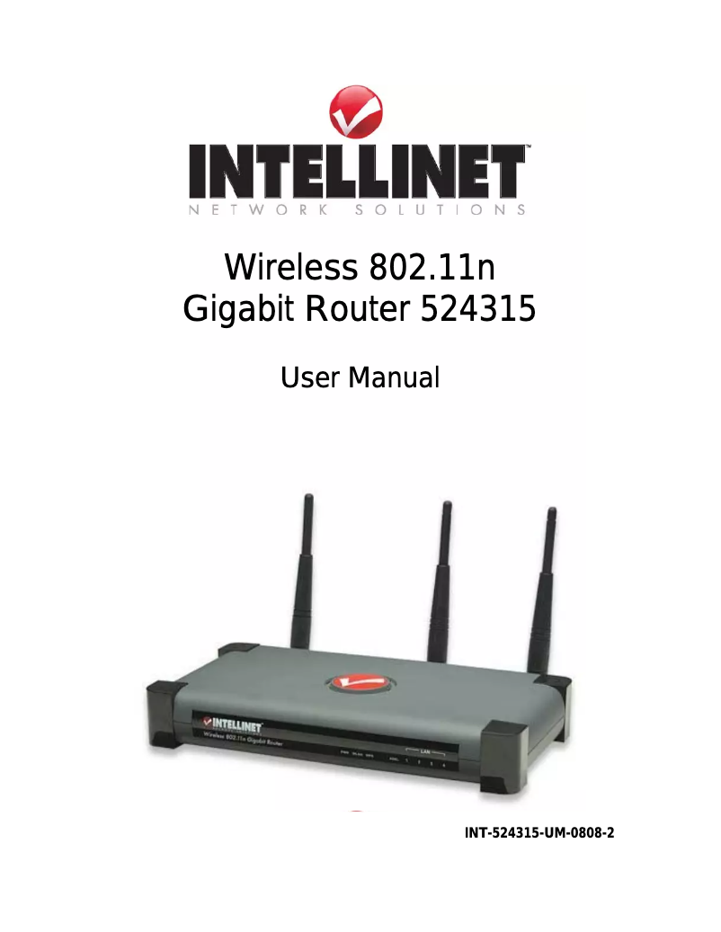 First page image of the manual for Wireless Gigabit Router 524315