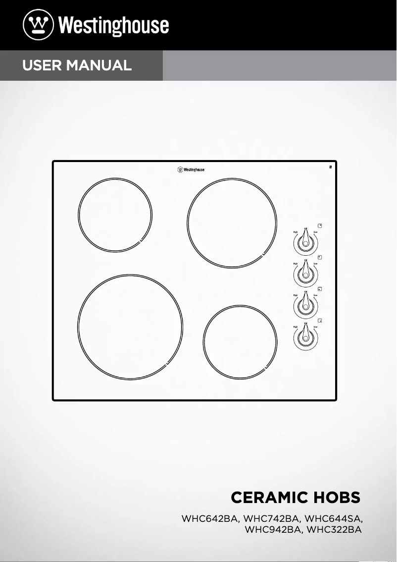 Page 1 of the manual User Manual Westinghouse WHC742BA