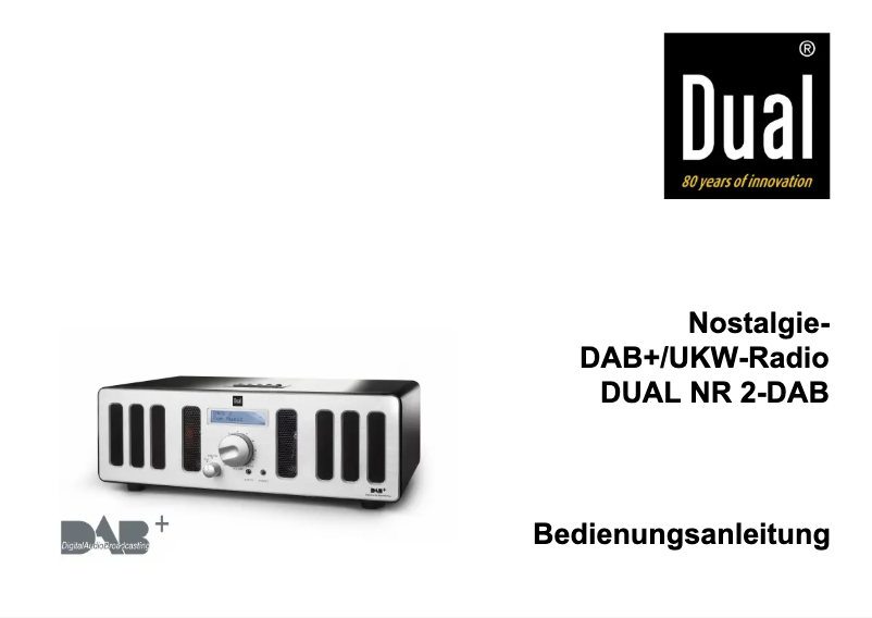 First page image of the manual for NR 2-DAB