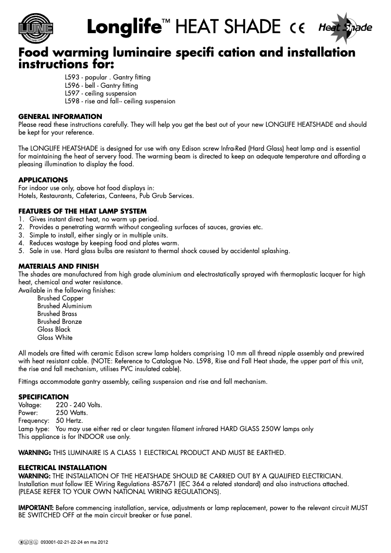 First page image of the manual for 093001