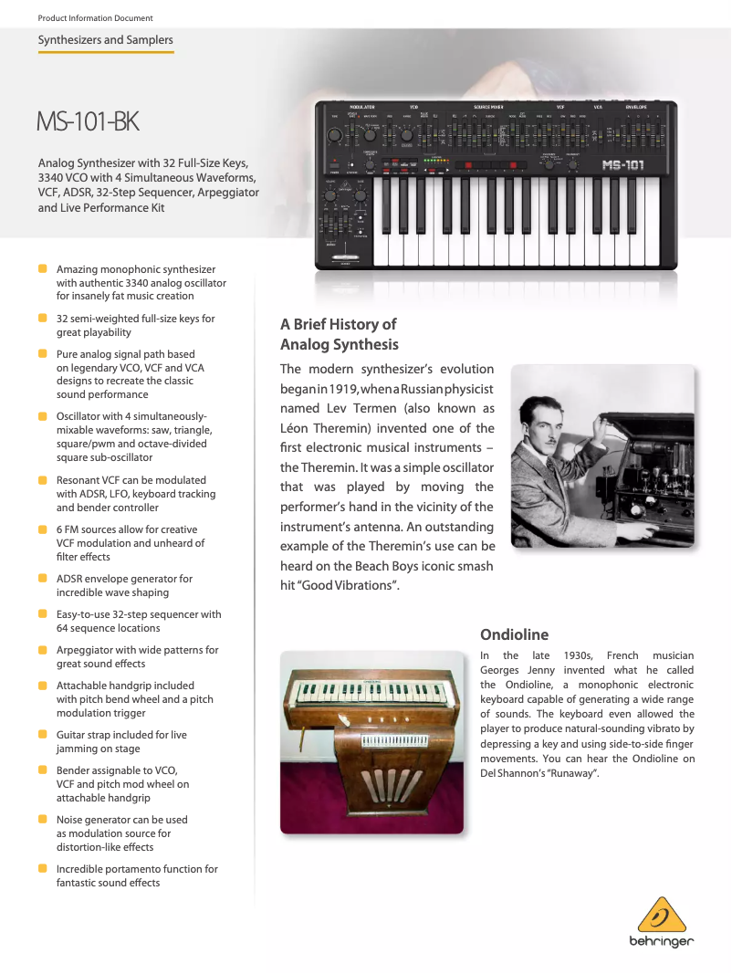 First page image of the manual for MS-1