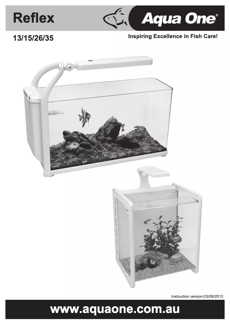 Page 1 of the manual User Manual Aqua One Reflex 35