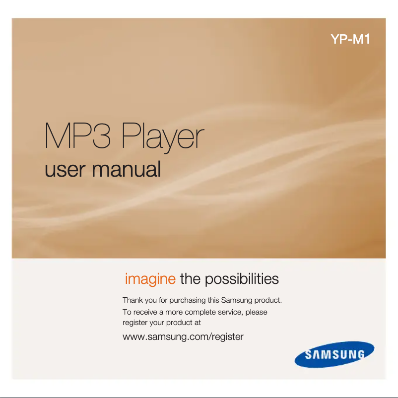First page image of the manual for YP-M1JNB