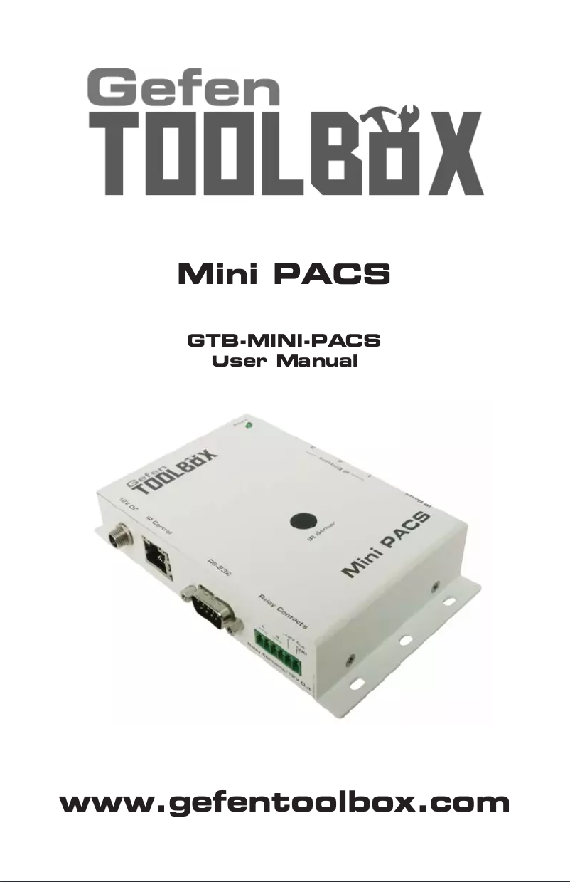 First page image of the manual for GTB-MINI-PACS