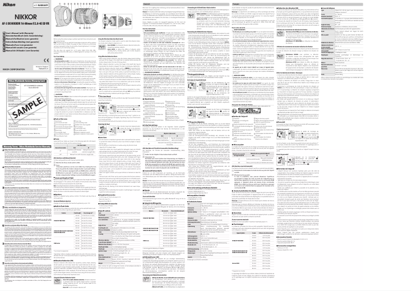 Page 1 of the manual User Manual Nikon AF-S DX 16-80mm F2.8-4E ED VR