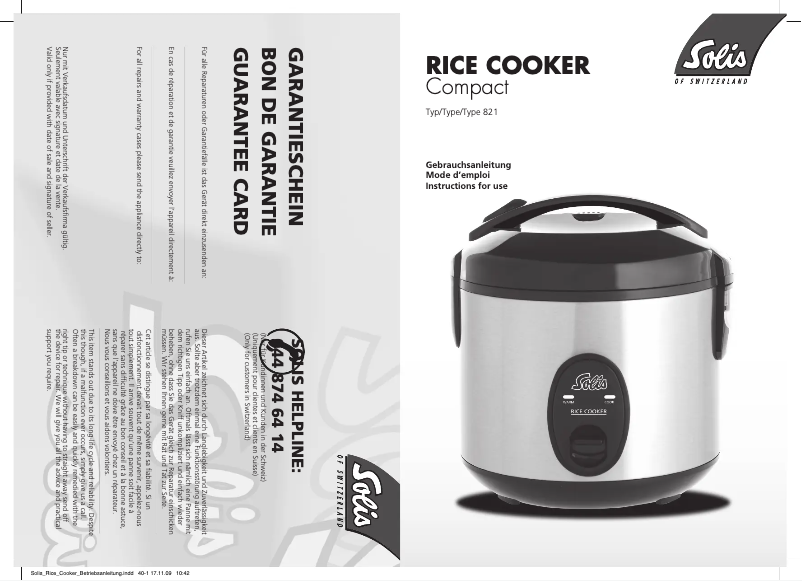 Page 1 of the manual User Manual Solis 978.08