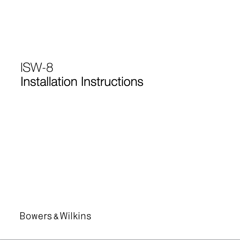 First page image of the manual for ISW-8