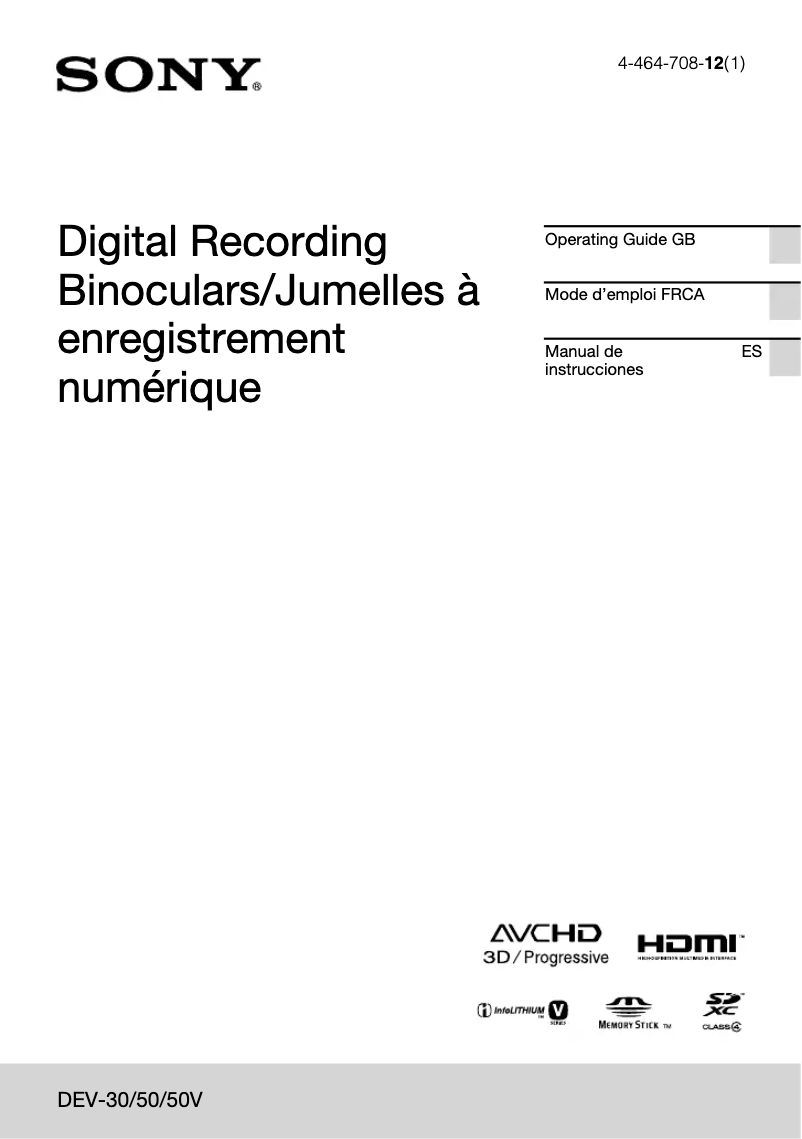 Page 1 of the manual User Manual Sony DEV-30